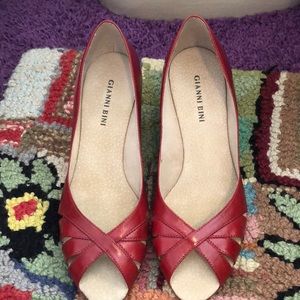 Gianni Bini red wedge heels